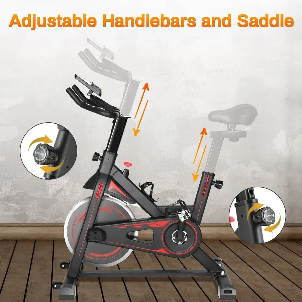 Hometrainer – Spinningfiets – Fitnessfiets – Ergometer – Binnenfiets – Verstelbaar Zadel & Armsteunen – 10 kg Vliegwiel & LCD-Display