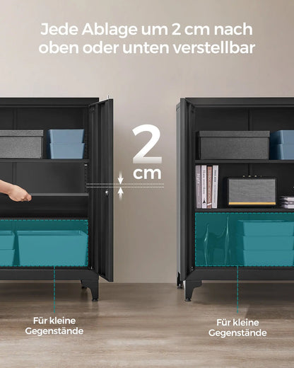 SONGMICS files wardrobe file wardrobe, multi-purpose wardrobe, office wardrobe with 2 doors
