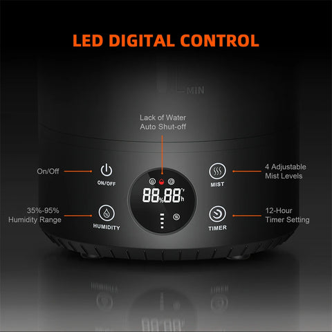 Luchtbevochtiger - Aromatherapie – Koele mistbevochtiger voor planten - 6L - QUORE