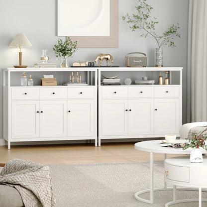 Zwarte Dressoir – Dressoir Kast – Opbergkast – Buffetkast – Sideboard – 108x38x98,5 cm – Stevig Houten Frame – Verstelbare Plank