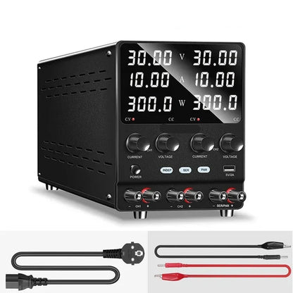 Labvoeding - Laboratorium Voeding - Power Supply - Powerbank - DUAL DC - 30V 10A, 300W 360W - Instelbare - Twee Kanalen – Professionele Labvoeding voor Precisiewerk