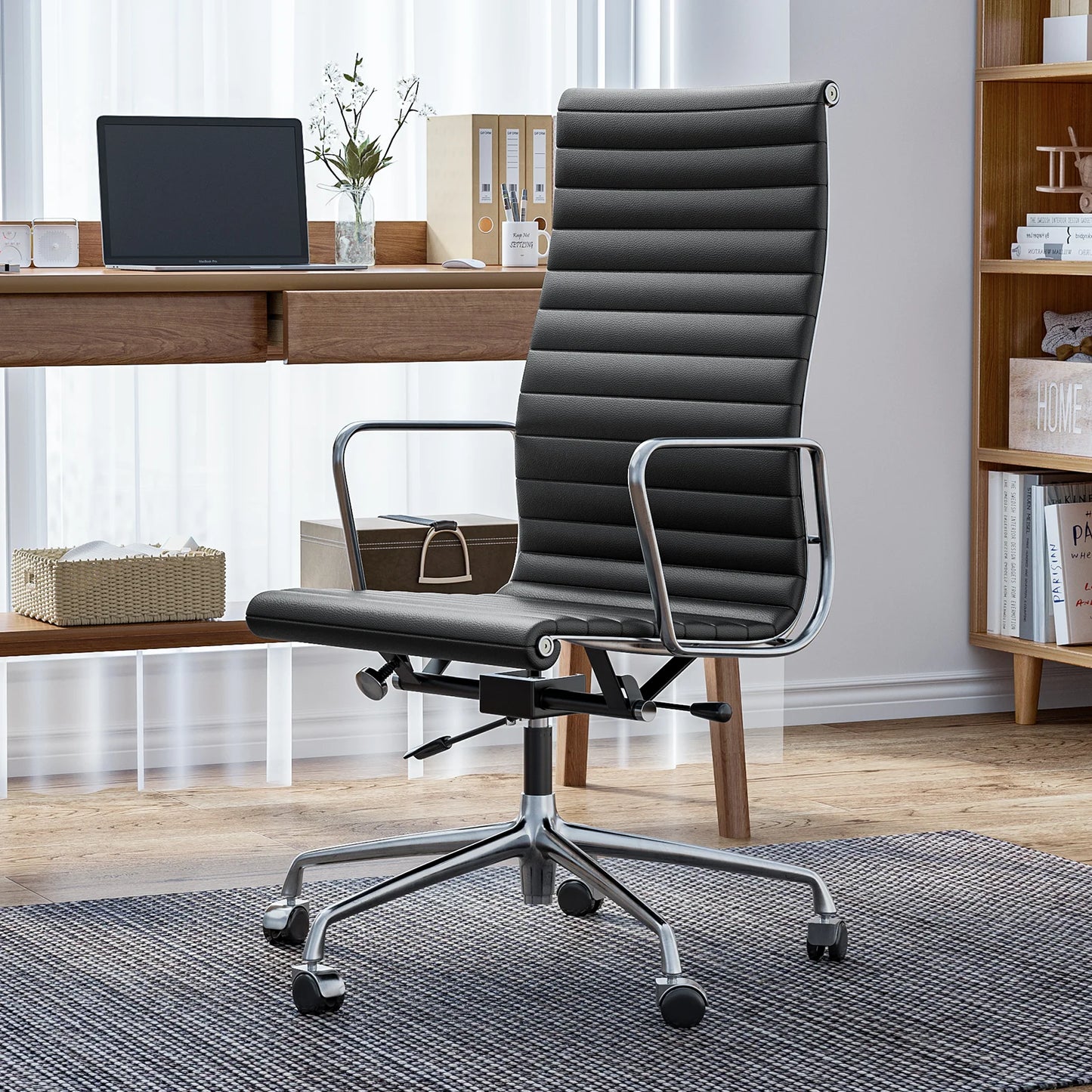 Bureaustoel Ergonomisch - Gaming Stoel - Executive Stoel - Stoelen - Kantoorstoel - Leren - Klassieke Hoge Rug - Armleuningen - Verstelbare - 360° Draaifunctie - met Wielen - 1 Stuk - Wit