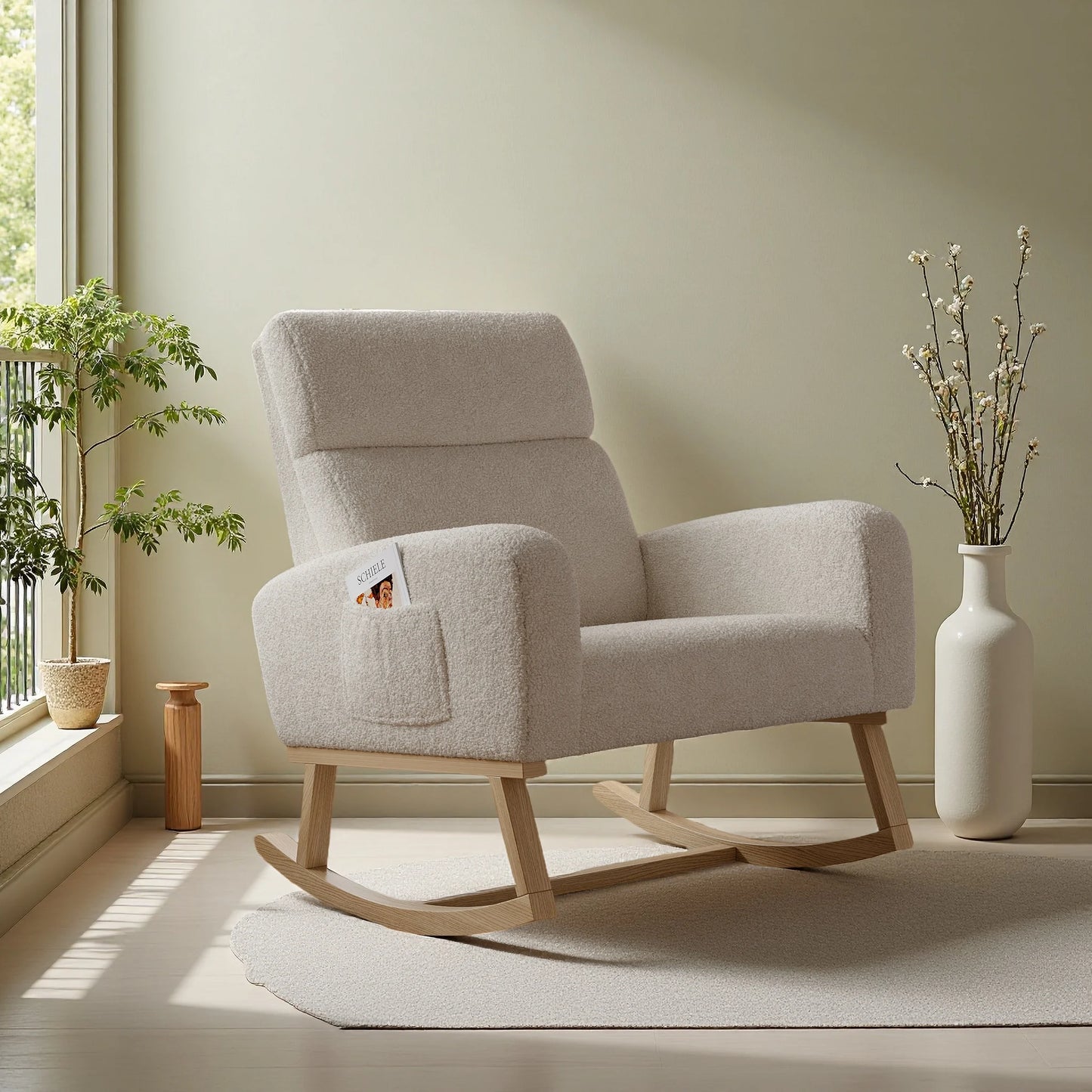 Schommelstoel – Relaxstoel – Fauteuil – Loungestoel – Stoel – Donkergrijs Velvet – Ergonomisch Ontwerp – Houten Frame Met Metalen Poten