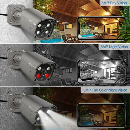Techage 16CH 5MP POE NVR Kit Security Camera System Two Way Audio H.265 IP AI Camera Outdoor P2P CCTV Video Surveillance Set