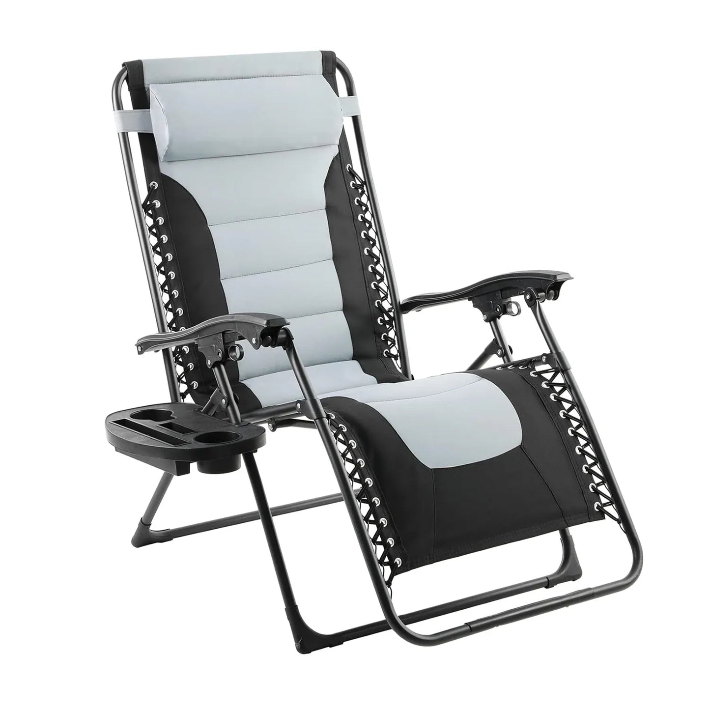 Ligstoel Tuin - Opvouwbare - Relaxstoel - Tuinstoel - Campingstoel - Draagvermogen 160kg - Verstelbare Rugleuning - en Voetensteun - 1 Stuk - Grijs