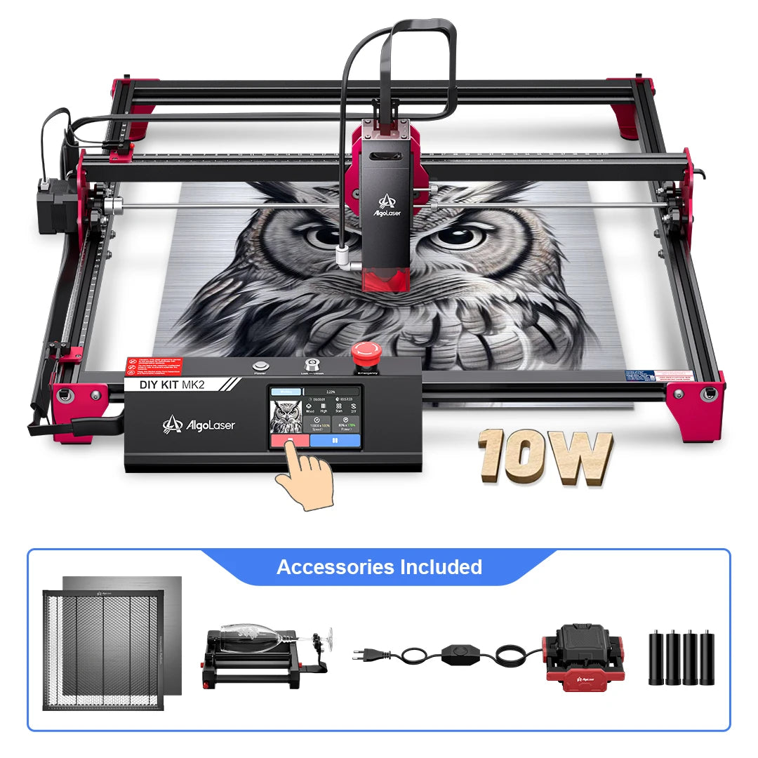 Laser Graveermachine – Laser Cutter – Laser Snijmachine – Lasergraveerder – Laser Engraver – 40x43 cm Werkoppervlak – 10W Laservermogen – 3,5" Touchscreen Met Wifi & Telefoonbediening