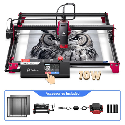 Laser Graveermachine – Laser Cutter – Laser Snijmachine – Lasergraveerder – Laser Engraver – 40x43 cm Werkoppervlak – 10W Laservermogen – 3,5" Touchscreen Met Wifi & Telefoonbediening