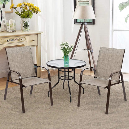 Set van 2 tuinstoelen met armleuningen, terrasstoelen van textiel en metalen frame - balkonstoelen tot 200 kg belastbaar - voor tuin - balkon - zwembad - 56 x 72 x 90 cm (grijs)