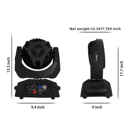 Moving Head – LED Moving Head – Discolamp – Podiumverlichting – DJ Verlichting – 36x18W RGBWA+UV LED’s – Flexibele Zoom 15-45° – Uitgebreide DMX512 Besturing - QUORE