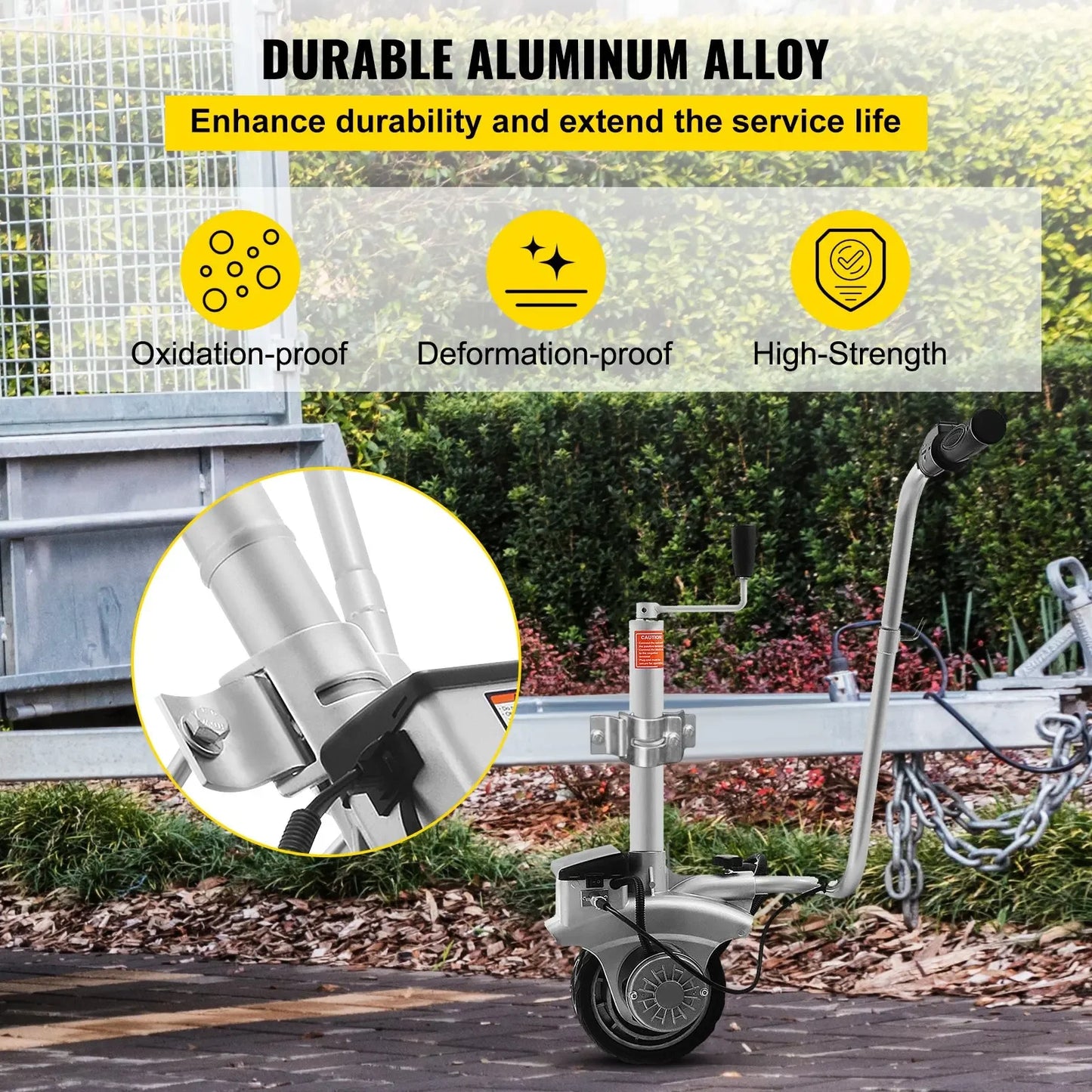 Elektrisch Neuswiel – Gemotoriseerd Neuswiel – Caravan Mover – 12V - 350W Motor - 2270KG Laadvermogen - Verstelbare Klem – Jockey Wie - Caravan Mover - Trailer Verplaatser - Elektrische aanhanger - Travelsleeper - Geschikt voor Auto, Caravan & Boot