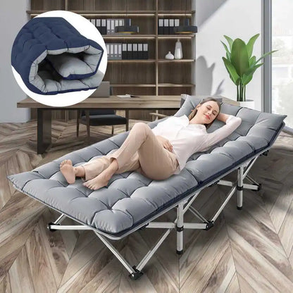 Opvouwbaar Campingbed - Kampeerbed - Veldbed - Vouwbed - Ligbed - Draagbaar - Opvouwbaar - 200KG Capaciteit - Blauwgrijs