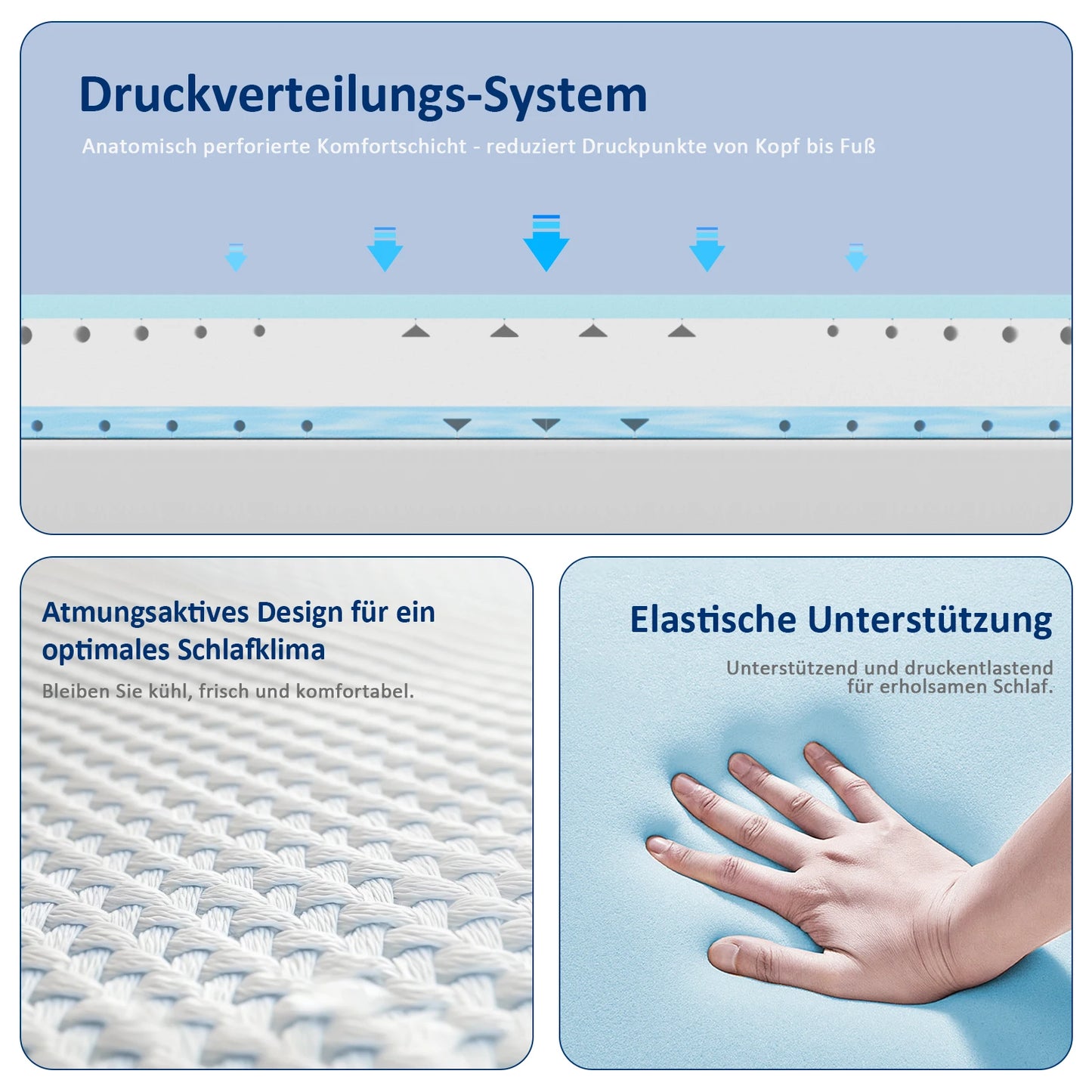 Schuimmatras – Memory Foam Matras – Eenpersoonsmatras – Comfortmatras – Slaapschuim – 200x90 cm – 18 cm Hoog – 7-Zones Ondersteuning – Verkoelende Hoes – H3/H4 Stevigheid