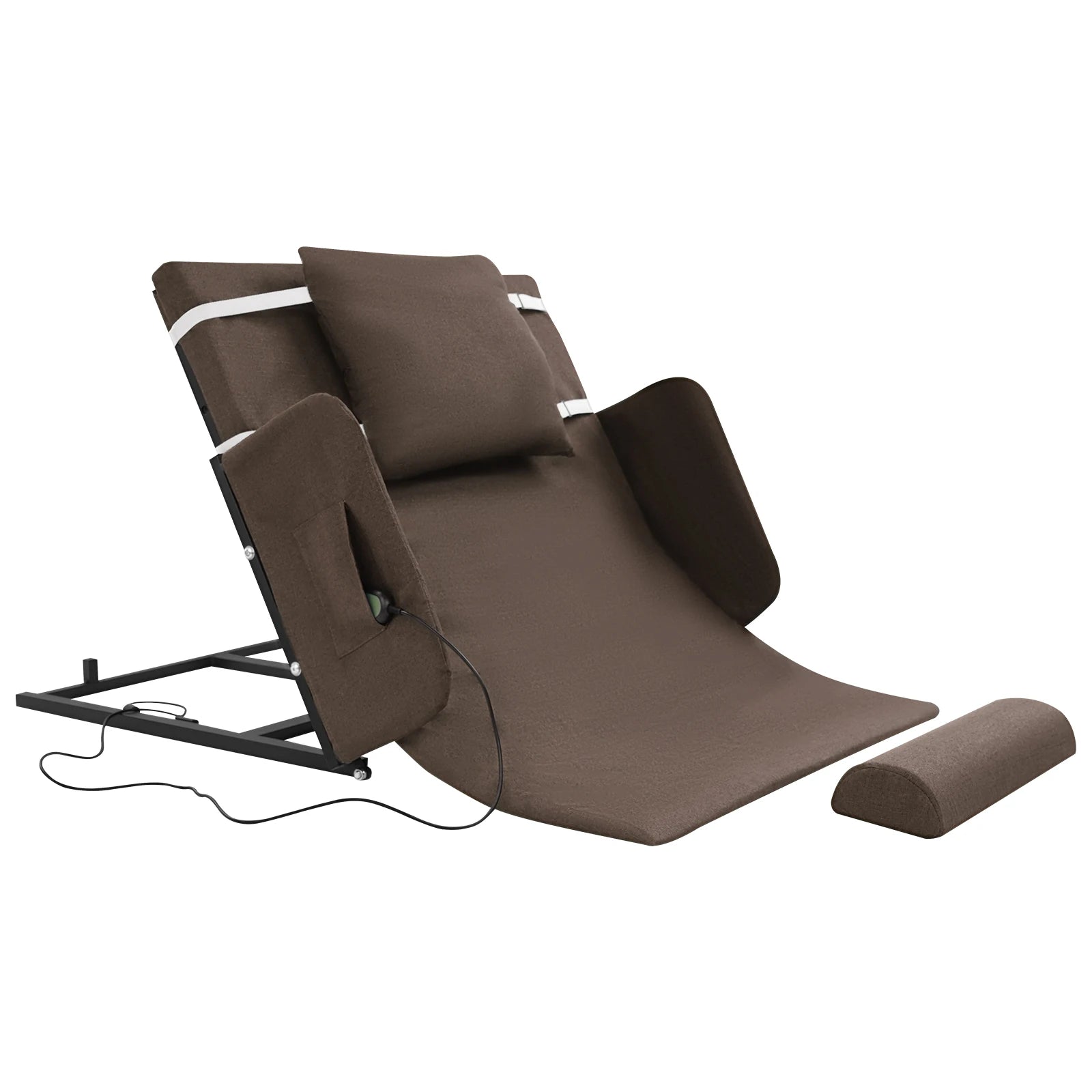 Elektrisch Verstelbare Rugsteun – Elektrische Lifting Backrest – Bedsteun – Verstelbaar Hoofdeinde – Bed Accessoire – Staal En Katoen/Linnen – Verstelbare 10-80° Hoek – Max 100 Kg Belastbaar - QUORE