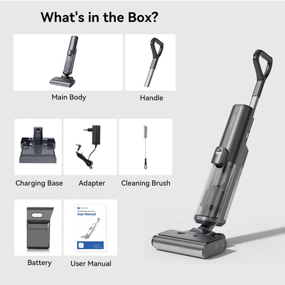 Steelstofzuiger – Dweilstofzuiger – 3-in-1 Schoonmaker – Nat Reinigen – 2500mAh Batterij – Zelfreinigende Borstel