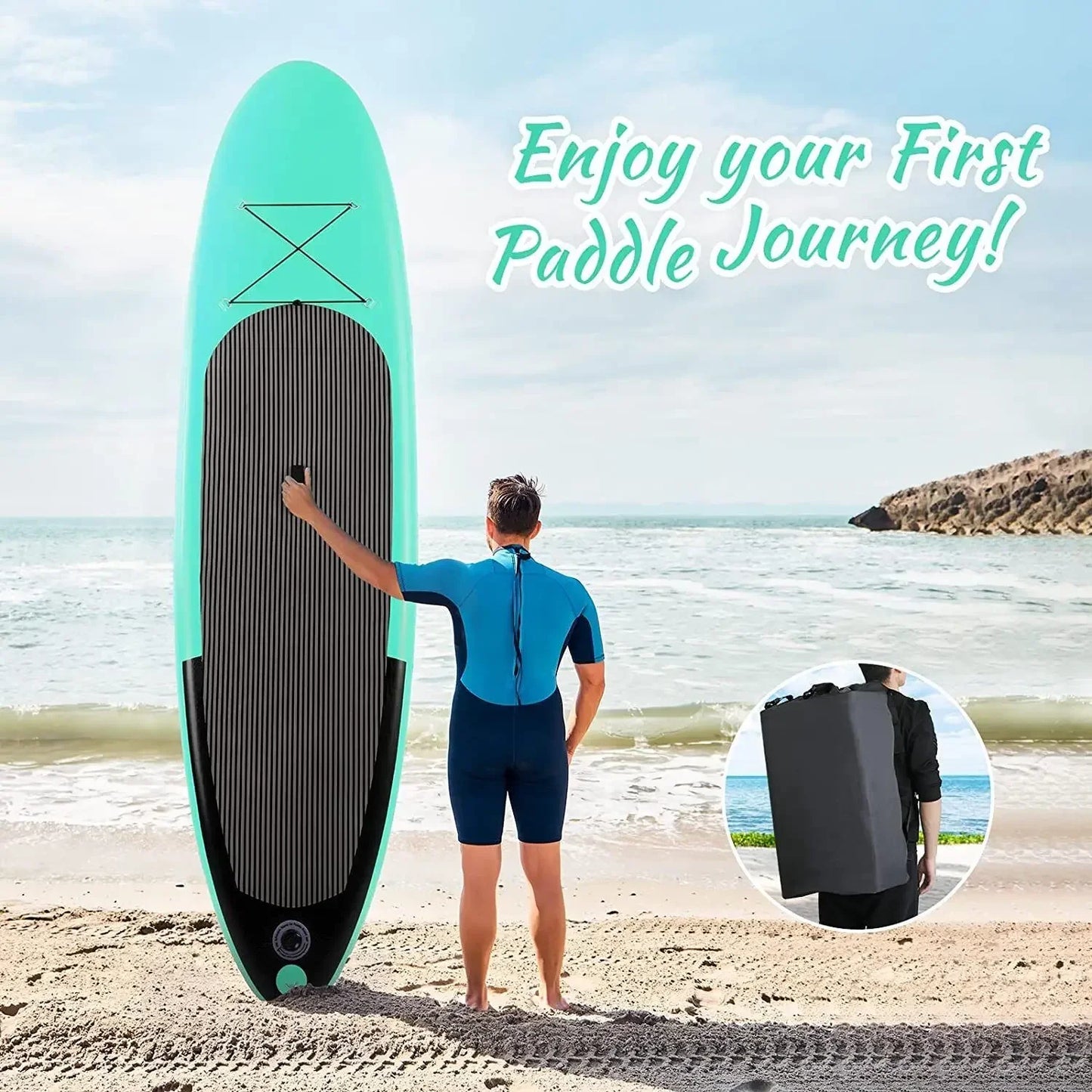 Streakboard® 10/11ft Inflatable Stand Up Paddle Board  Non-Slip Deck W/ Complete Kit 6'' Thick Sub Board Paddle Surf Hinchable
