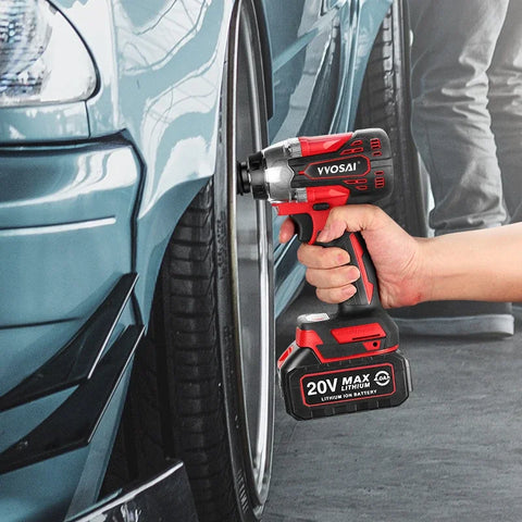 WS-L3-C1-1P - Impact Wrench - Impact Wrenches With 2 Batteries of 36V 4.0 Ah - Cordless Impact Wrench - Impact Wrench with Battery - Red
