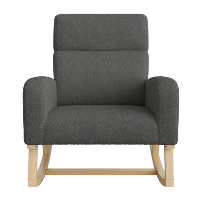 Schommelstoel – Relaxstoel – Schommelzetel – Loungestoel – Zachte Teddy Velvet – Ergonomische Rugleuning – 14 Cm Dikke Spons