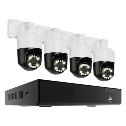 Beveiligingscamerasysteem - Openlucht - CCTV camerasysteem - 8-Kanaals NVR - IP66 Waterdichte - Bewakingscamera - Beveiligingscamera - AI Detectie en 2TB Opslag - 4x 5MP Cameras