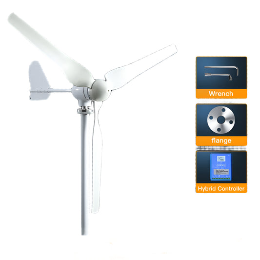 Windturbine – Windgenerator – Windmolen – Duurzame Energie – 3000W Vermogen – Stil En Weerbestendig - 12V - Met LCD Hybride Besturing