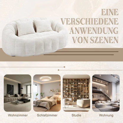 Zitzakbank – Zitzakstoel – Loungestoel – Loungebank – Zitzak – Beige Chenille – Hoogwaardig Schuim – Ruim Formaat 150x95x63 cm