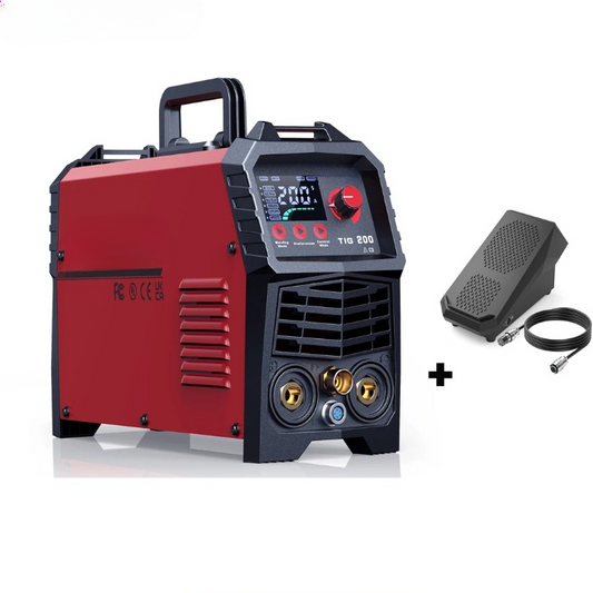Lasmachine – TIG Lasser – MMA Lasser – 2-In-1 Lasser – Inverter Lasapparaat – 200 Ampère – Instelbare Gasnablasting - Met TIG-lasapparaat Voetpedaal