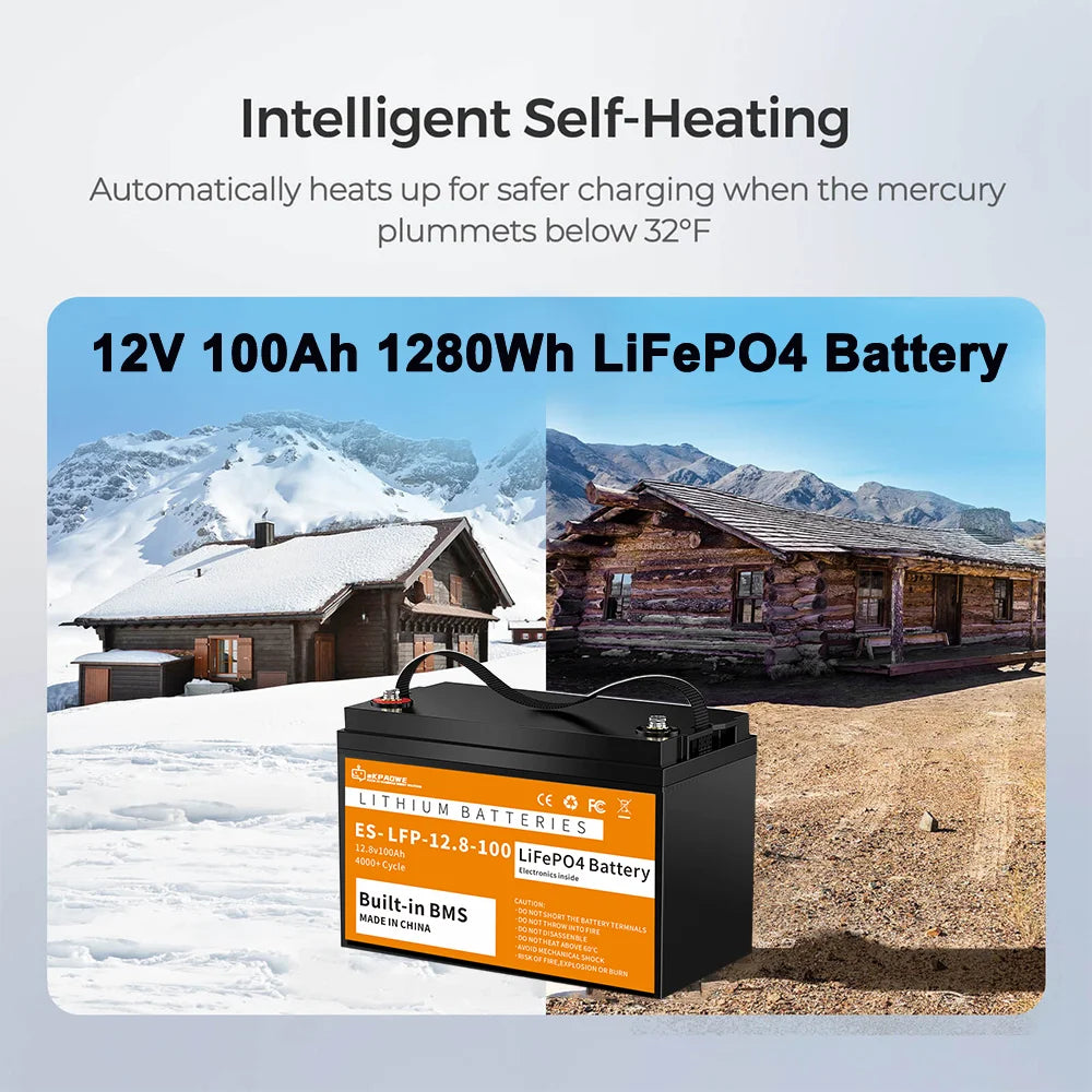 24V 100Ah LiFePO4 Batterij – Lithium Accu – Solar Accu – Camper Accu – Boot Accu – 2560Wh Capaciteit – Ingebouwd BMS & Lange Levensduur