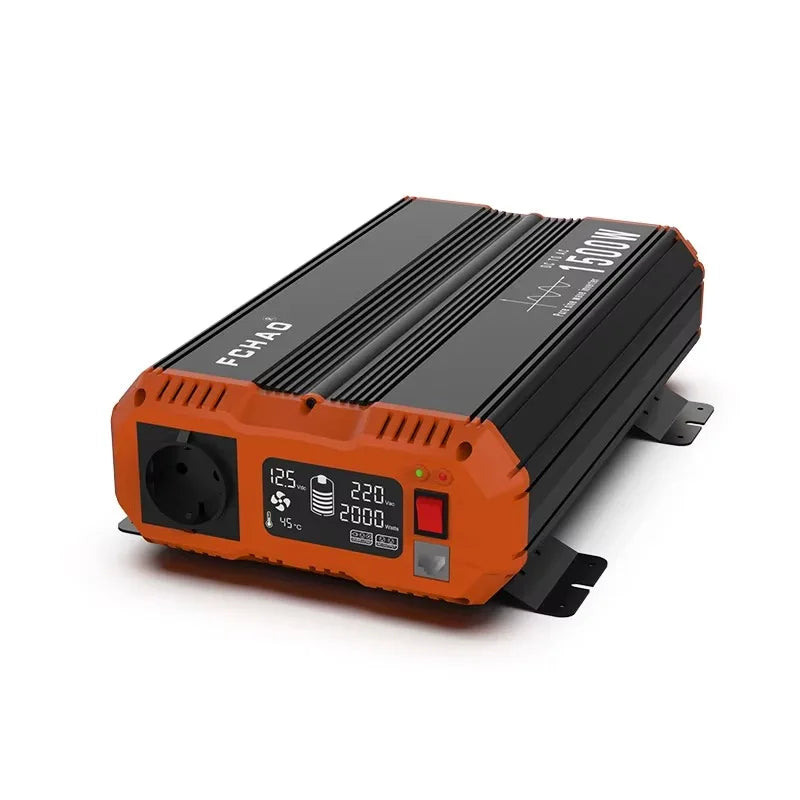 Omvormer – Spanningsomvormer – Stroomomzetter – DC-AC Converter – Zuivere Sinusgolf – 1500W Continu Vermogen – Afstandsbediening Inclusief - QUORE