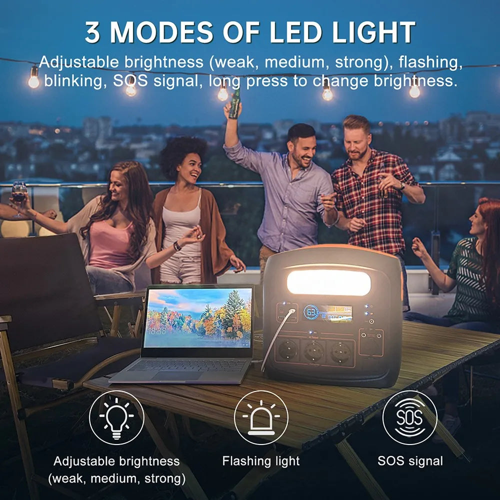 Draagbare Powerstation – Mobiele Accupack – Noodstroomvoorziening – Energiebron – 294000mAh - 1200W Continu Vermogen – Snelle Oplading