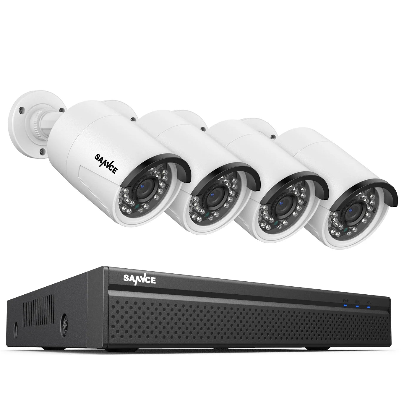 beveiligingscamera set – bewakingscamera set – CCTV camerasysteem – bewakingscamera outdoor – 4-camera 5MP IP set – IP66 Weerbestendig – 4TB HDD Ingebouwd