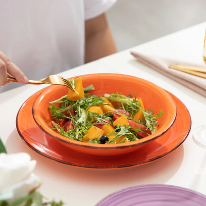 Tableware - Tableware set - 36 pieces - Dinner plates - Soup plates - Dessert plates - Earthenware - For 24 people - Mixed color