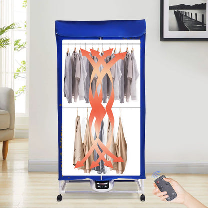 Portable Electric Dryer - Dryer - Travel Dryer - Portable Dryer for Apartments - Electric Clothes Drying - 220V - Blue