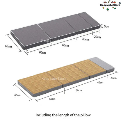 Inklapbaar Auto Bed – Reisslaapmat – Kampeerbed – Stoelbed – Powernap Mat – Variant B – 160x60 cm – Ademend Katoen-Linnen Materiaal
