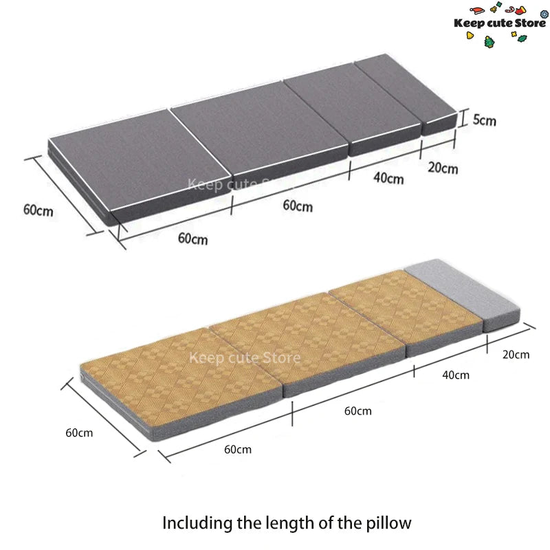 Opvouwbaar Autobed – Reisslaapmat – Auto Slaapkussen – Kampeerbed – Rustmat – Variant A – Koelmat En Katoen-Linnen – 160x60cm Compact