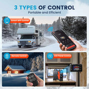 Kroak - Dieselkachel - Elektrische kachel - Kachel en ventilatoren - Benzineluchtkachel - met LCD - 12V - 5KW - Geen adapter - Zwart