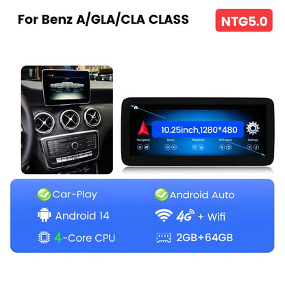 Multimedia Systeem Auto – CarPlay Radio Navigatie – Android 14 Infotainment – 10,25 Inch Touchscreen – 6GB RAM 128GB Opslag