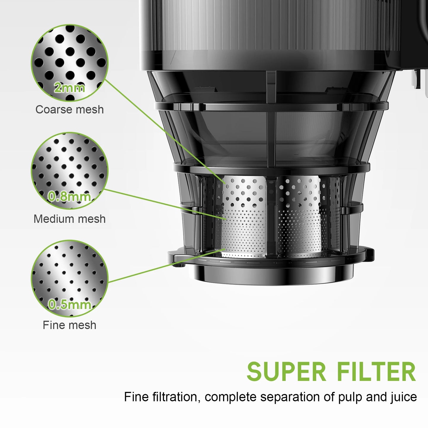 Slowjuicer - Juicer - Juice Maker - Sapcentrifuge - 130mm Brede Vulopening – Hoge Sapopbrengst – BPA-vrij – Voor Hele Vruchten en Groenten