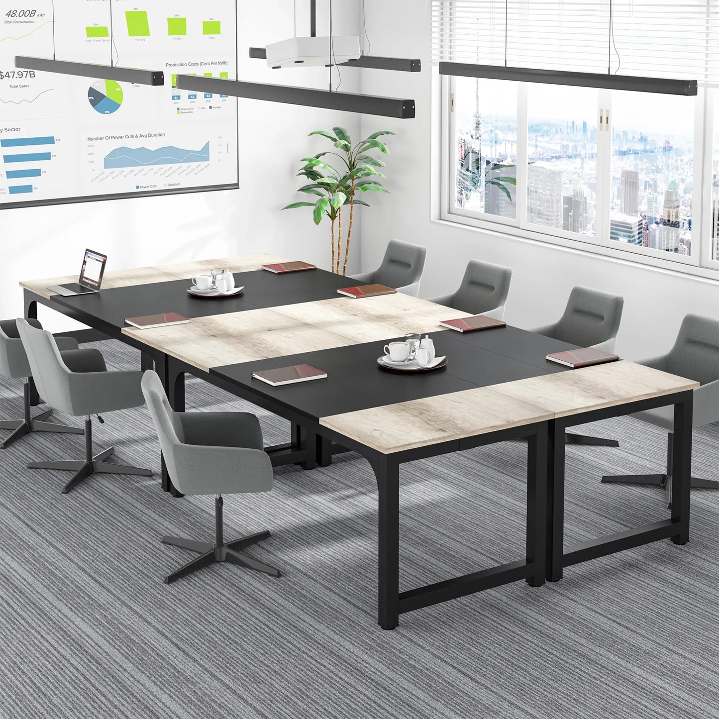 Computertafel – Bureau – Werkplek – Studietafel – Houten Tafel – 180 Cm Breed – Vintage Design