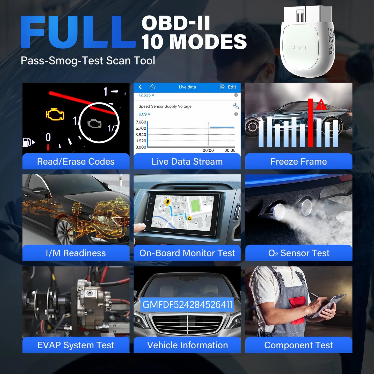 OBD Scanner - OBD2 - Auto Scanner - Auto uitlezen - Diagnose Apparatuur voor Auto's - Bluetooth OBD2 Scanner - Automotivo OBD 2 Code Reader - Volledige Systeemdiagnose - Diagnosetool voor Auto's (Voor 2017) - QUORE