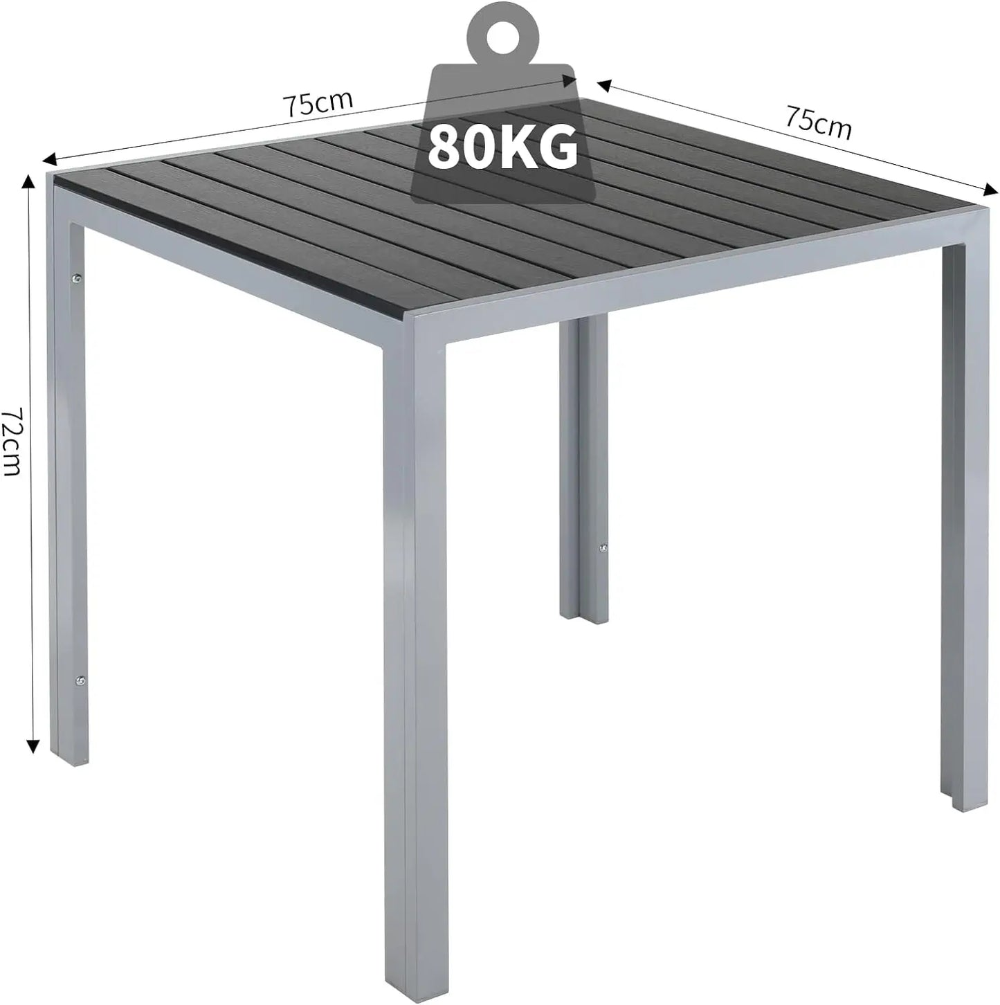 Tuinset – Balkonset – Buitenmeubilair – Tuinmeubel – Inklapbaar – Aluminium Frame – 7-Voudig Verstelbare Rugleuning