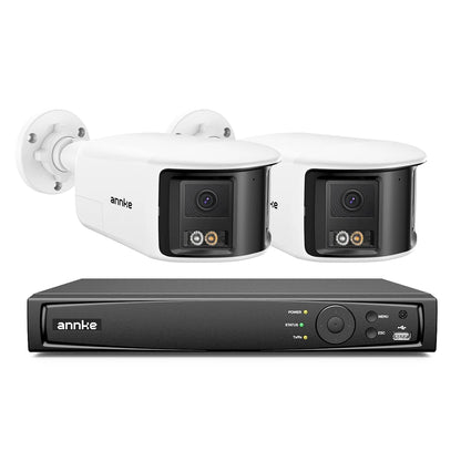 ANNKE 2/4pcs 8mp Smart Home Video Security Camera System 180° Dual Lens Security IP PoE Camera Human Vehicle Detection 4k Cam