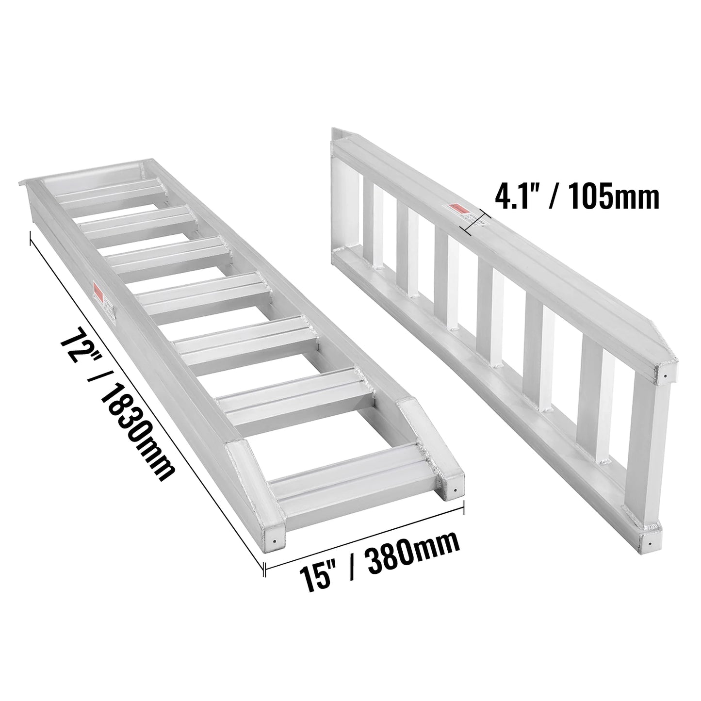 Aluminium Oprijplaten - Oprijblokken - Oprijbok - Oprijplaat - 6800 lbs Draagvermogen – Heavy-Duty Universele Laadplaat - Oprijplaat Rolstoel - Geschikt voor Motor, Tractor, Truck & Grasmaaier