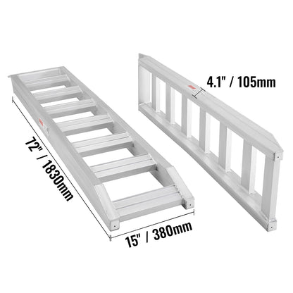 Aluminium Oprijplaten - Oprijblokken - Oprijbok - Oprijplaat - 6800 lbs Draagvermogen – Heavy-Duty Universele Laadplaat - Oprijplaat Rolstoel - Geschikt voor Motor, Tractor, Truck & Grasmaaier