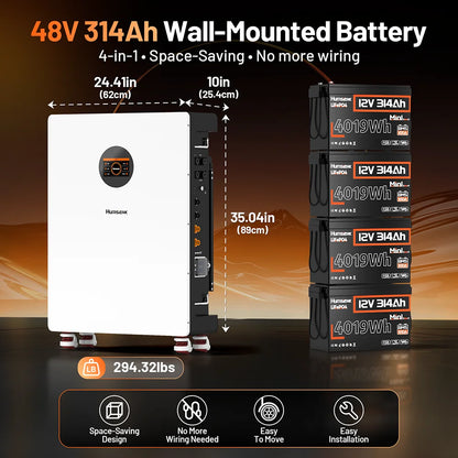 Lithium Accu – LiFePO4 Batterij – Energieopslag Accu – RV Accu – Zonnepaneel Accu – 51,2V 314Ah – Bluetooth Monitoring – 15.000 Cycli Levensduur