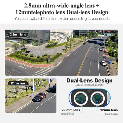 Techage 8CH Dual Lens 4MP+4MP PTZ POE Camera System 8X Mix Zoom Human Detection H.265 AI CCTV Video Security Kit Colorful Night