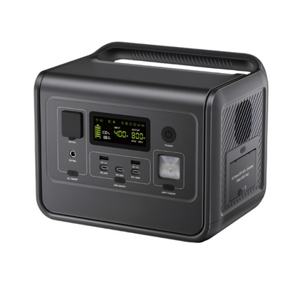 Powerstation – Draagbare Energiecentrale – Mobiele Batterij – Noodstroom – 512Wh Capaciteit – 800 Watt Vermogen - LiFePO4 Batterij - voor Home Backup - Outdoor Kamperen - Mobiele Stroom - Zwart