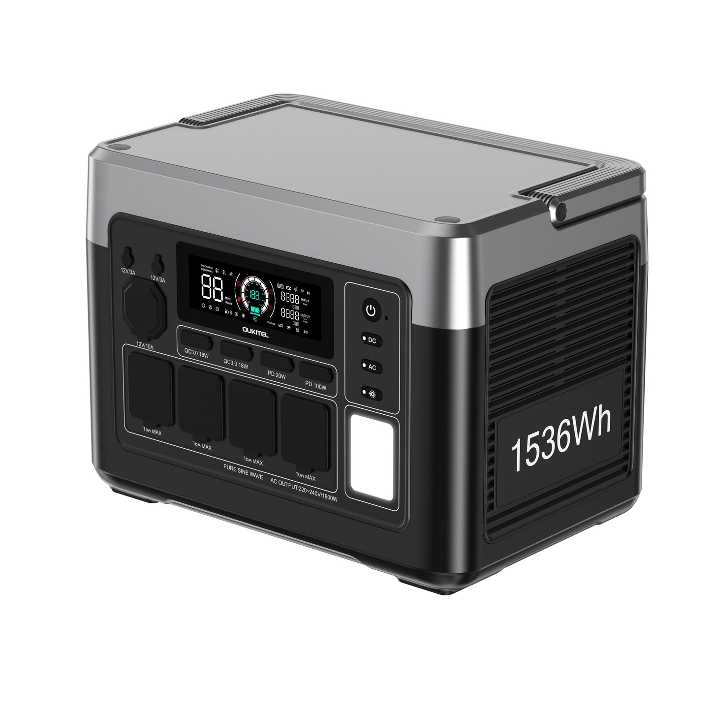 Powerstation – Energiecentrale – Draagbare Accu – Noodstroomvoorziening – LiFePO4 Batterij – 1800W Continue Output – Ultrasnelle Oplaadtijd