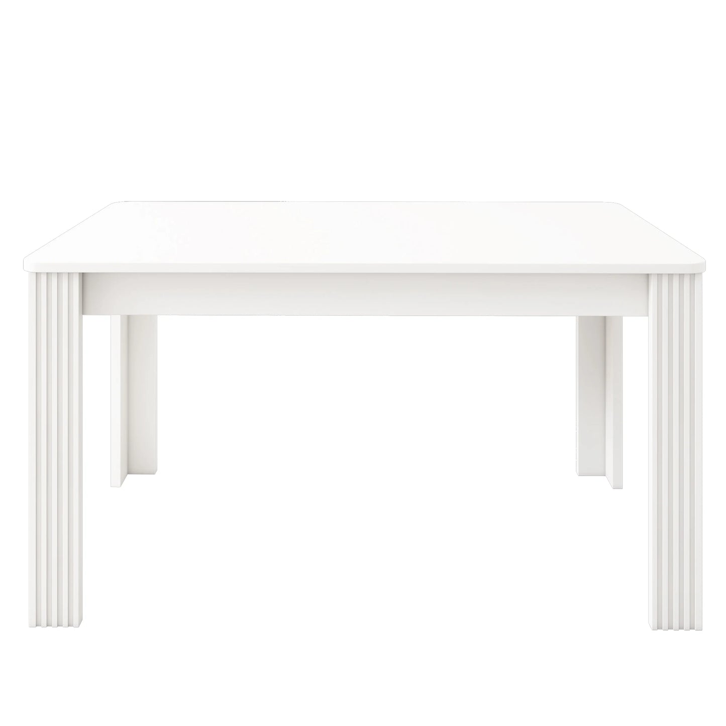 Eettafel – Tafel – Keukentafel – Eetkamertafel – Meubel – Wit Blad – Ruim Tafelblad 120-160 cm – Stevige Dikke Poten
