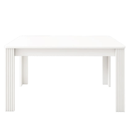 Eettafel – Tafel – Keukentafel – Eetkamertafel – Meubel – Wit Blad – Ruim Tafelblad 120-160 cm – Stevige Dikke Poten