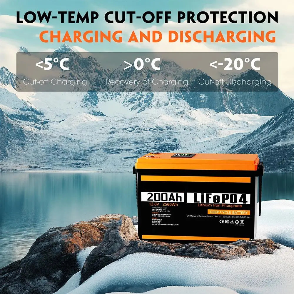 12V Lithium Accu – LiFePO4 Accu – Boot Accu – Kampeer Accu – Backup Accu – 200Ah Capaciteit – IP67 Waterdicht