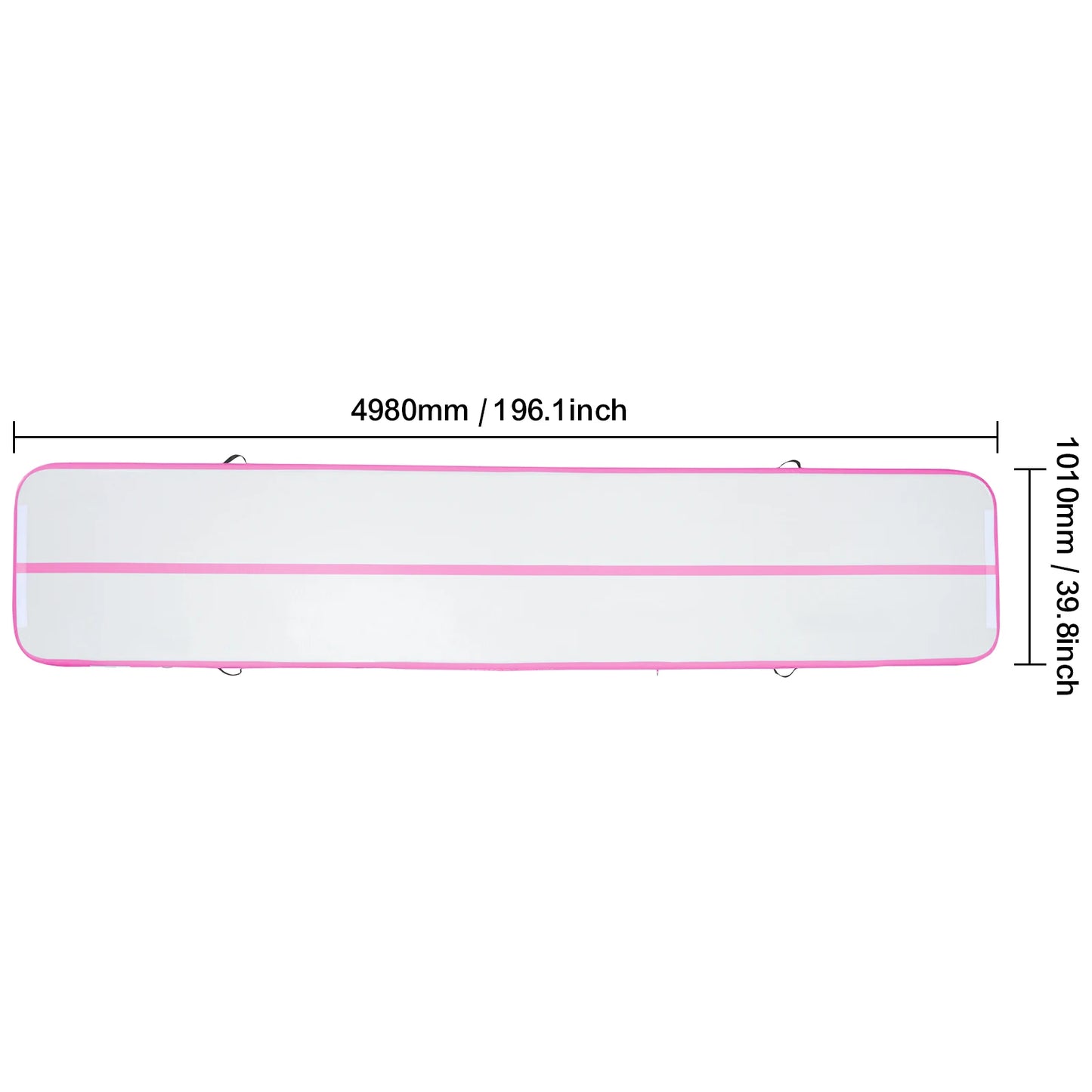 Gymnastiekmat - Opblaasbare - Turnmat - Dikke Tumbling Mat - met Elektrische Pomp - Voor Thuis - Gym & Training - Hoogwaardig PVC-materiaal - Ergonomische Handgreep - en Schouderband - 16ftx3.3ftx4inch - Roze